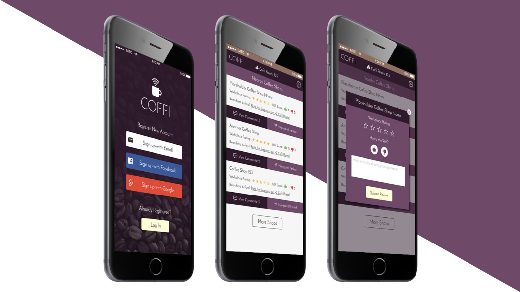 coffi app iphone ui design